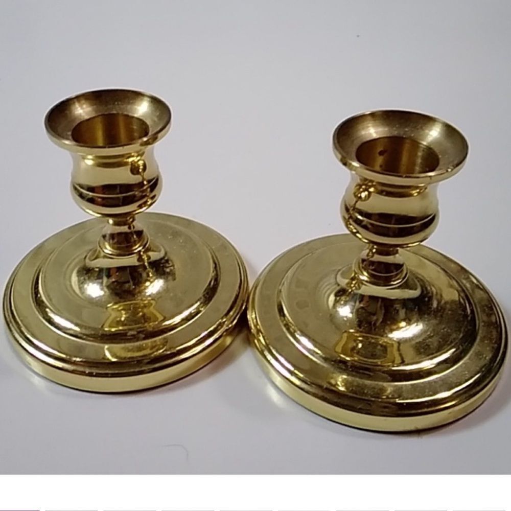 Pair Of 2 Vintage Baldwin Made In USA Brass Candlestick